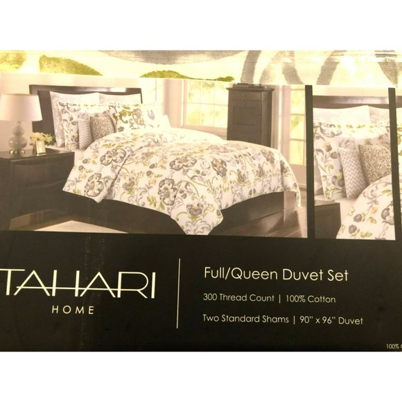 Tahari Home NIP Full/Queen 3 Piece Designer Duvet Set, 300 Thread Count 90"x 96" - Picture 2 of 5